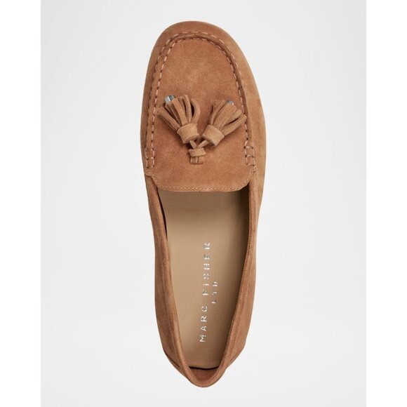 Marc Fisher LT Suede Moccasin Tassel Loafers in Medion Natural Size 6 - Picture 3 of 15